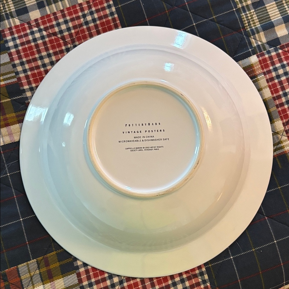 Pottery Barn White Pasta Bowl with Vintage Red Label - Picture 3 of 6